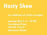 TBP Hasty Show card front