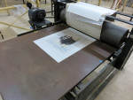 Printing a polyester plate for the Guerrier triptych at Turn-Bas